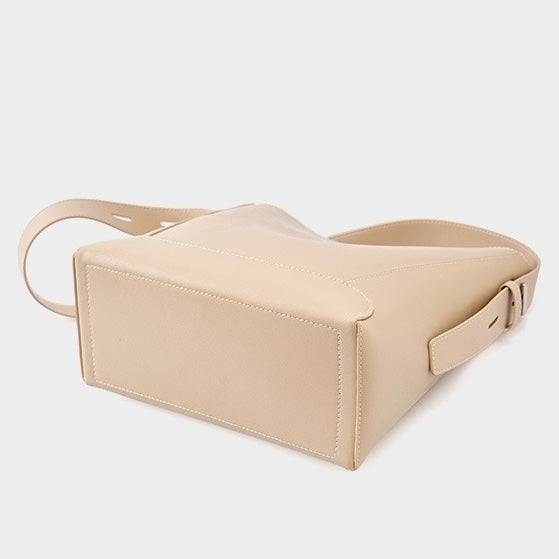 Niva Classic Bucket Bag – Beige Leather