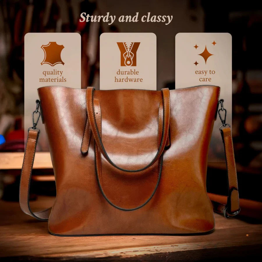 Nicole's™ Elegance | Vintage Shoulder Leather Handbag