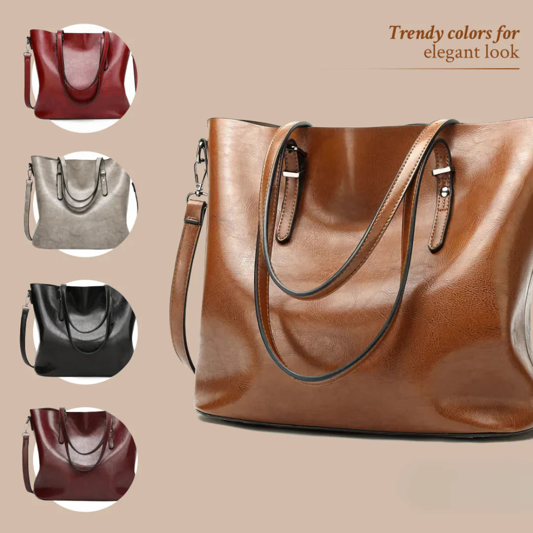 Nicole's™ Elegance | Vintage Shoulder Leather Handbag