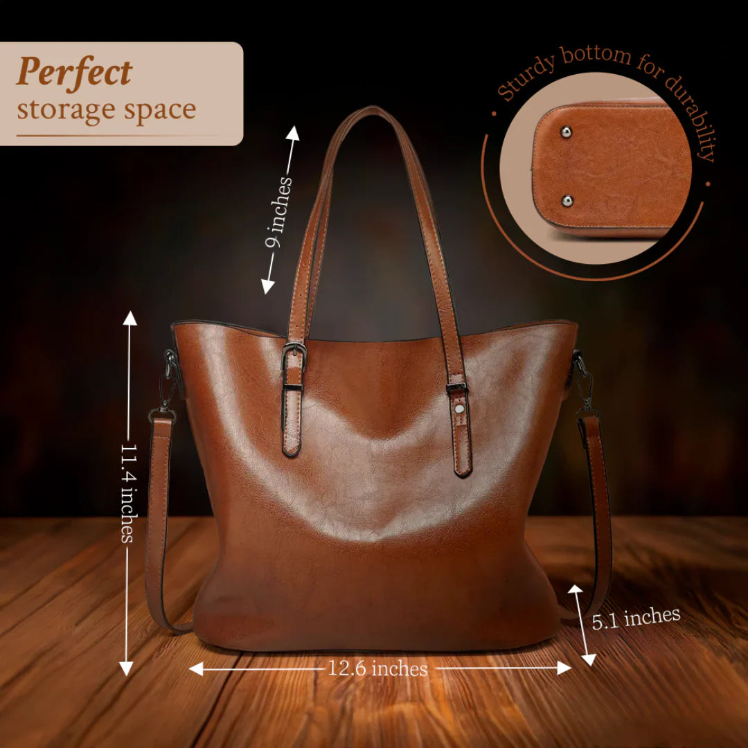 Nicole's™ Elegance | Vintage Shoulder Leather Handbag