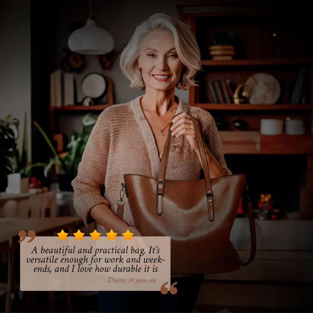 Nicole's™ Elegance | Vintage Shoulder Leather Handbag
