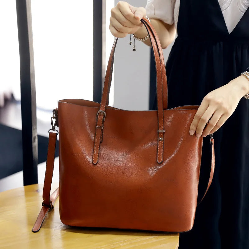 Nicole's™ Elegance | Vintage Shoulder Leather Handbag