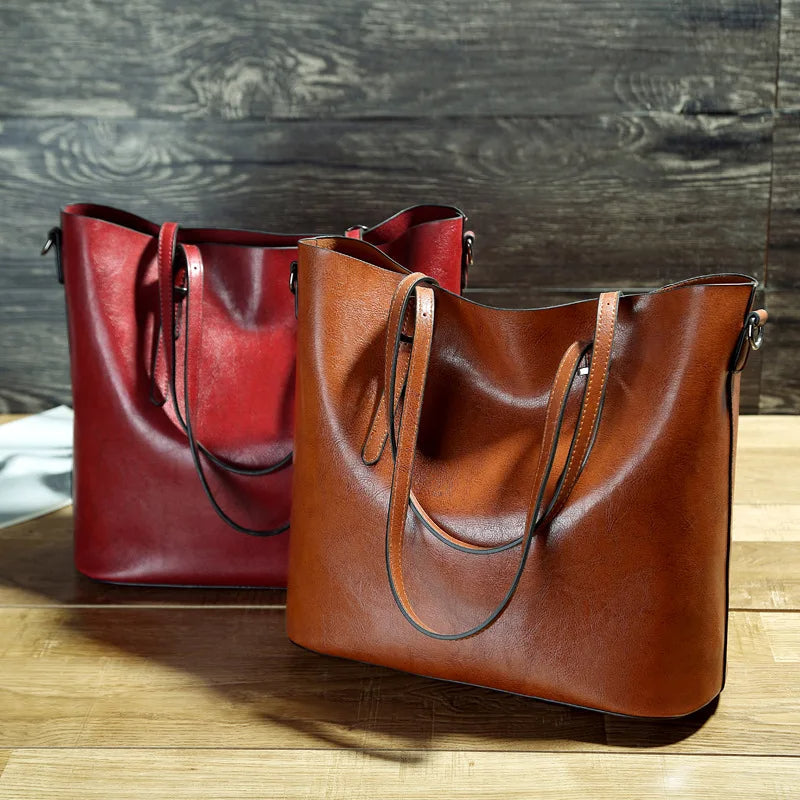 Nicole's™ Elegance | Vintage Shoulder Leather Handbag