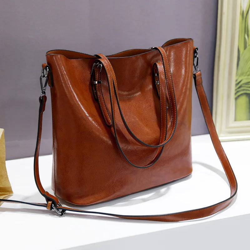Nicole's™ Elegance | Vintage Shoulder Leather Handbag
