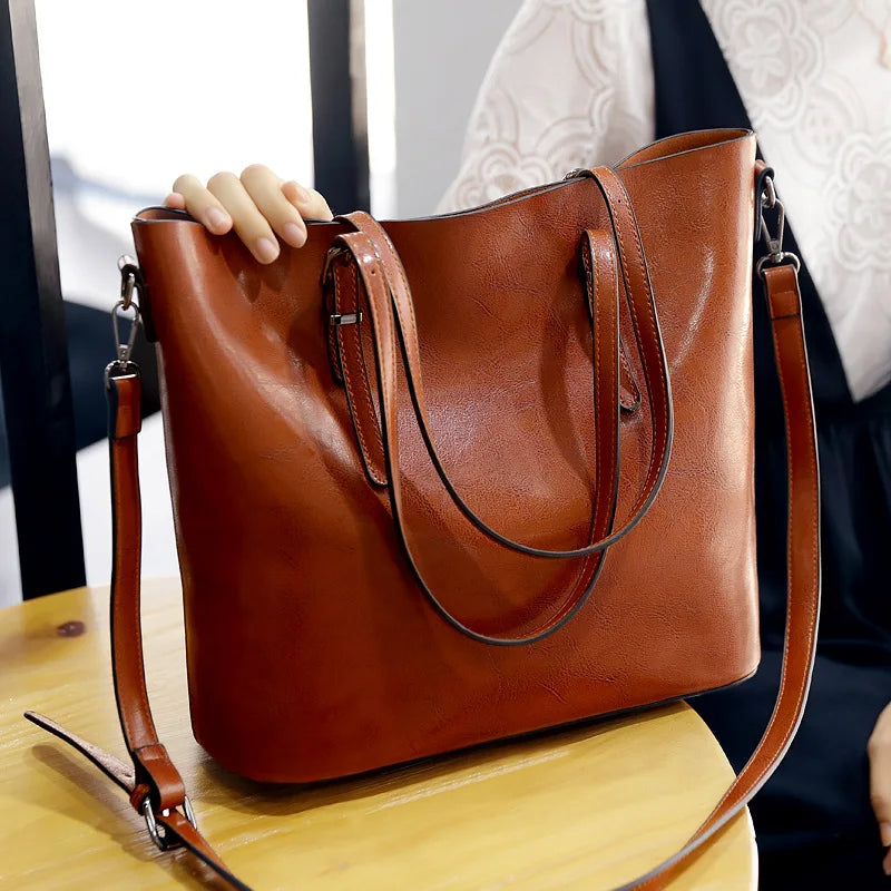 Nicole's™ Elegance | Vintage Shoulder Leather Handbag